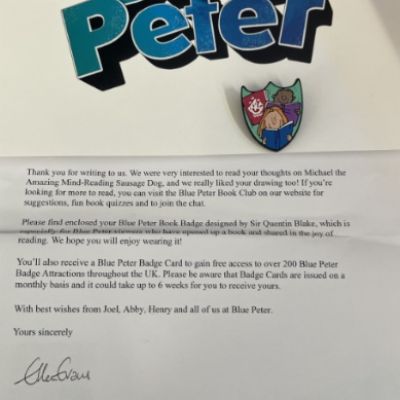 3P received Blue Peter Badges !